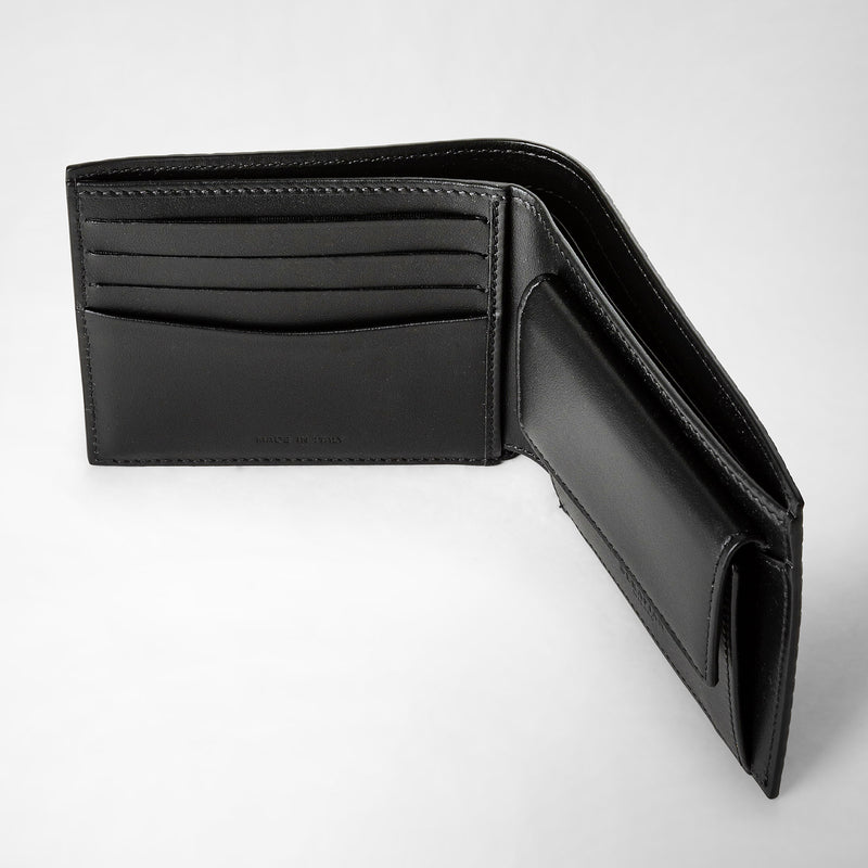 Serapian Portafoglio 4 carte portamonete stepan blu-nero Offerta speciale della fabbrica