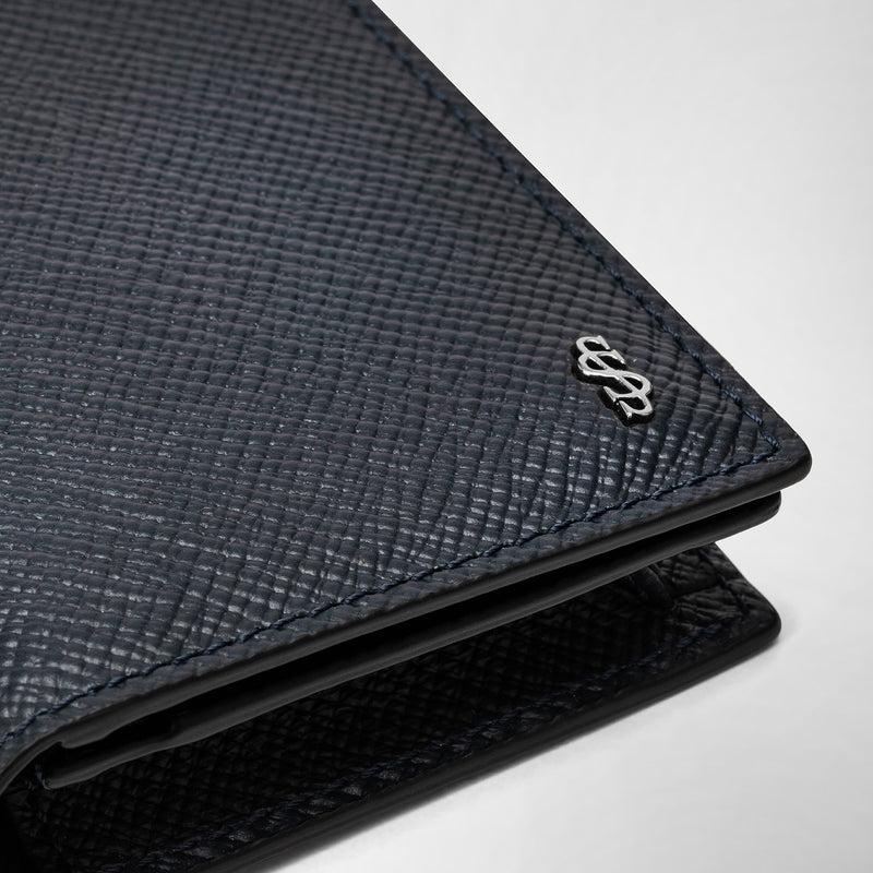 Serapian Business card case in evoluzione leather navy blue Italia