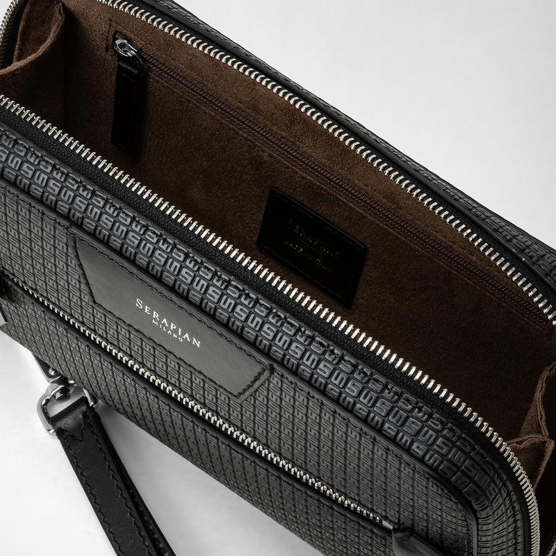 Serapian Pochette in stepan asfalto-nero Spedizione gratuita
