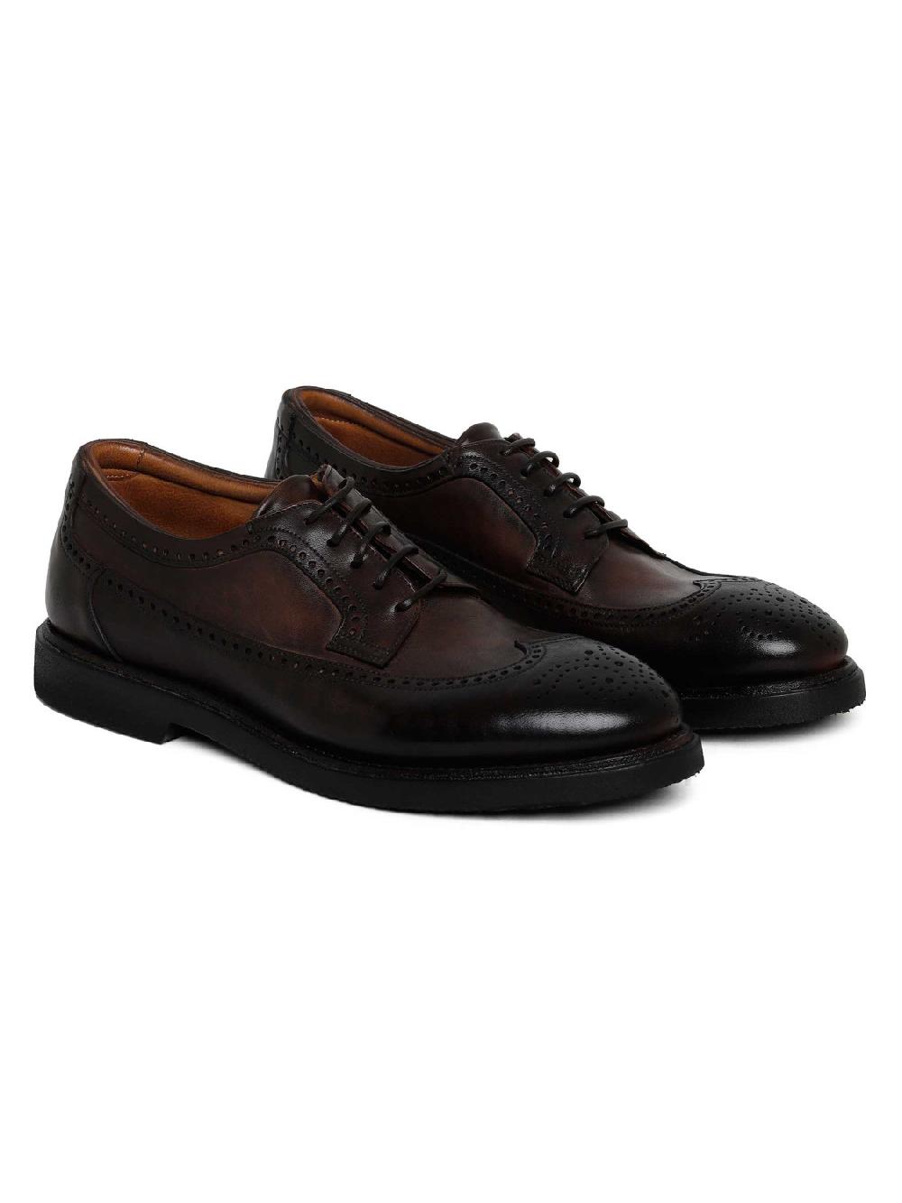 Silvano Sassetti Scarpe Derby in pelle marrone scuro Online