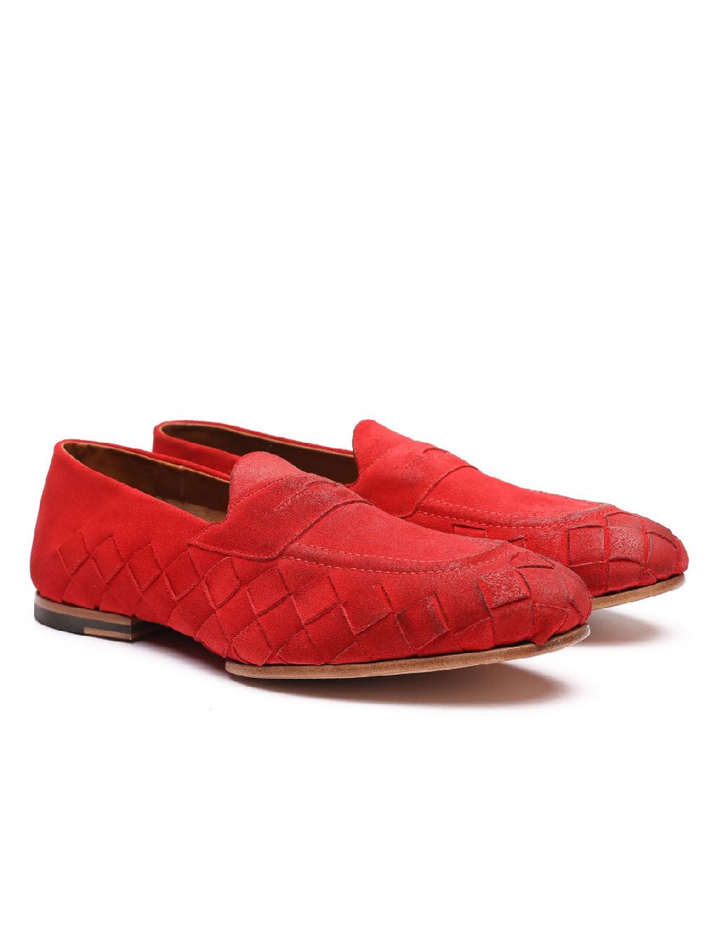 Silvano Sassetti Mocassini in suede rosso 2025