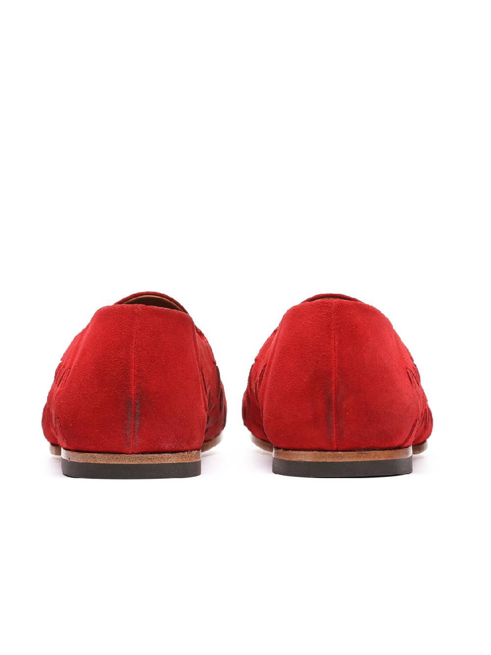 Silvano Sassetti Mocassini in suede rosso 2025