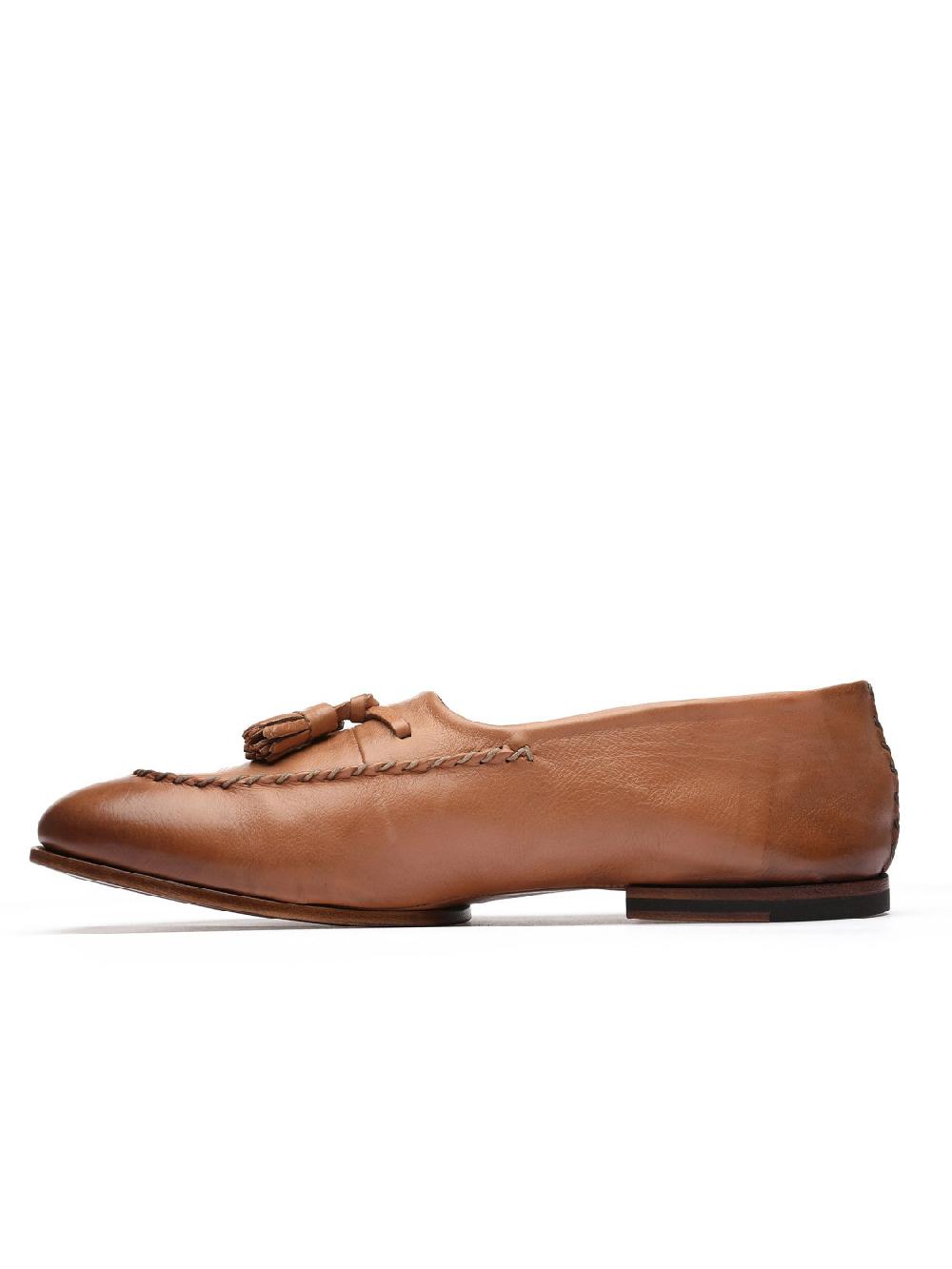 Silvano Sassetti Mocassini in pelle color brandy Italia