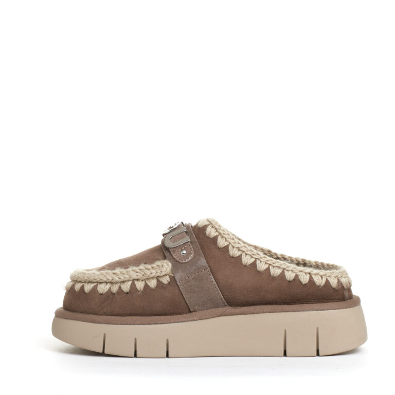 Sorelle Perego eskimo clog camoscio tortora In Linea