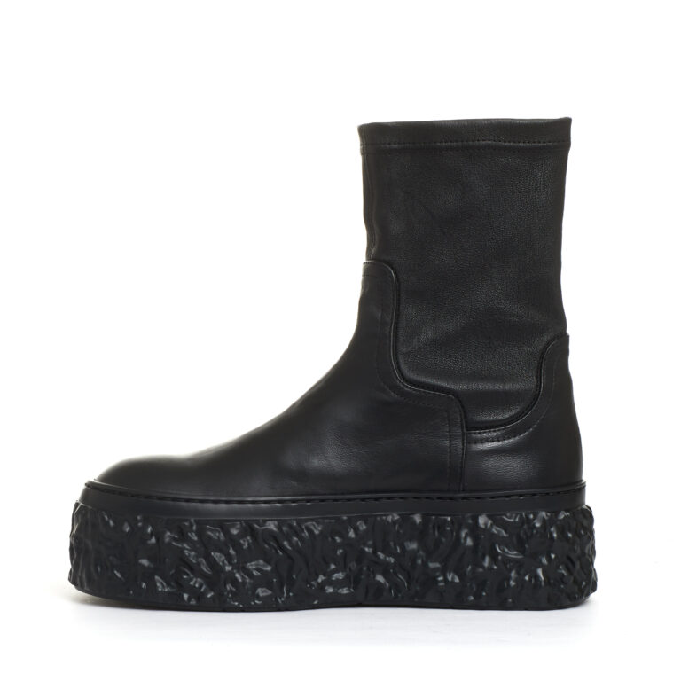 Sorelle Perego stivaletto elasticizzato nero fondo in gomma alto Presa