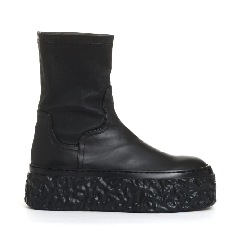 Sorelle Perego stivaletto elasticizzato nero fondo in gomma alto Presa