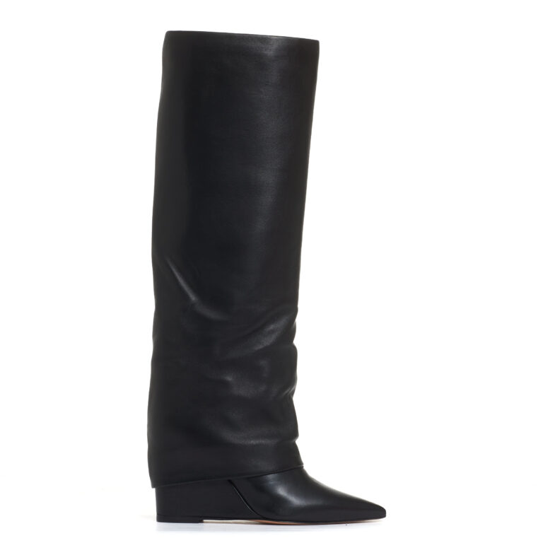 Sorelle Perego stivale zeppa risvolto nero Outlet