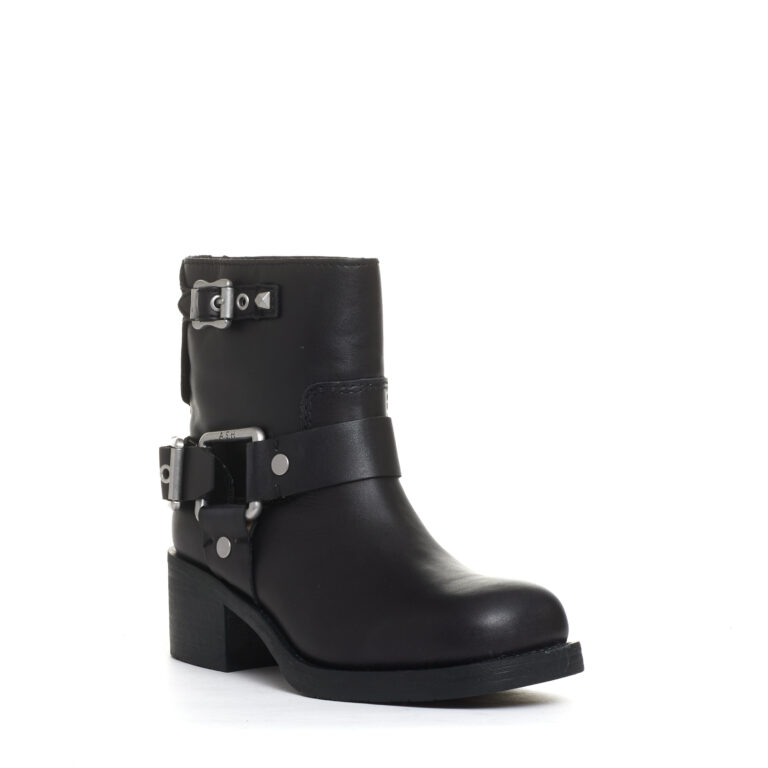 Sorelle Perego biker basso con fibbie nero Vendita
