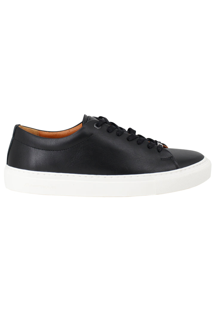 Spatarella Sneakers uomo Martin in pelle nera con suola in gomma Nuovo