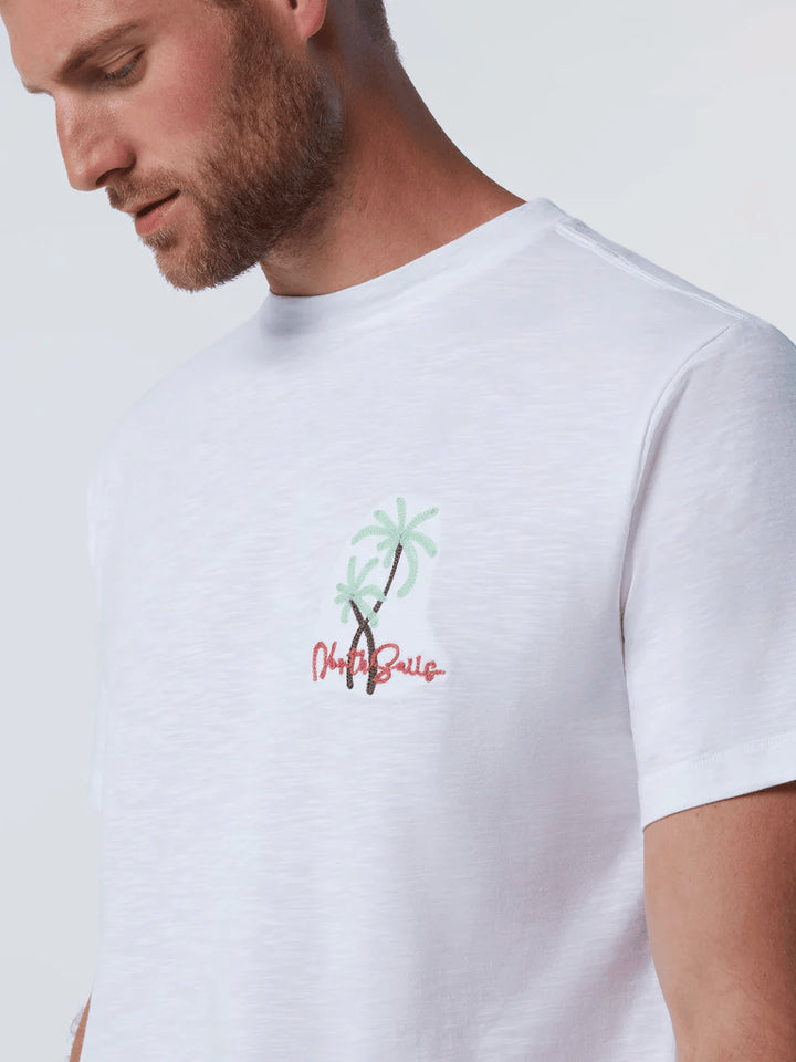 Spatarella T-shirt uomo in cotone bianco 692985-0101 Sconto