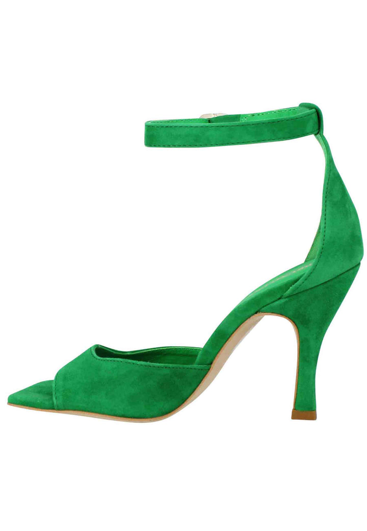 Spatarella Sandali donna Soly Lea in camoscio verde con cinturino alla caviglia Pezzi Unici