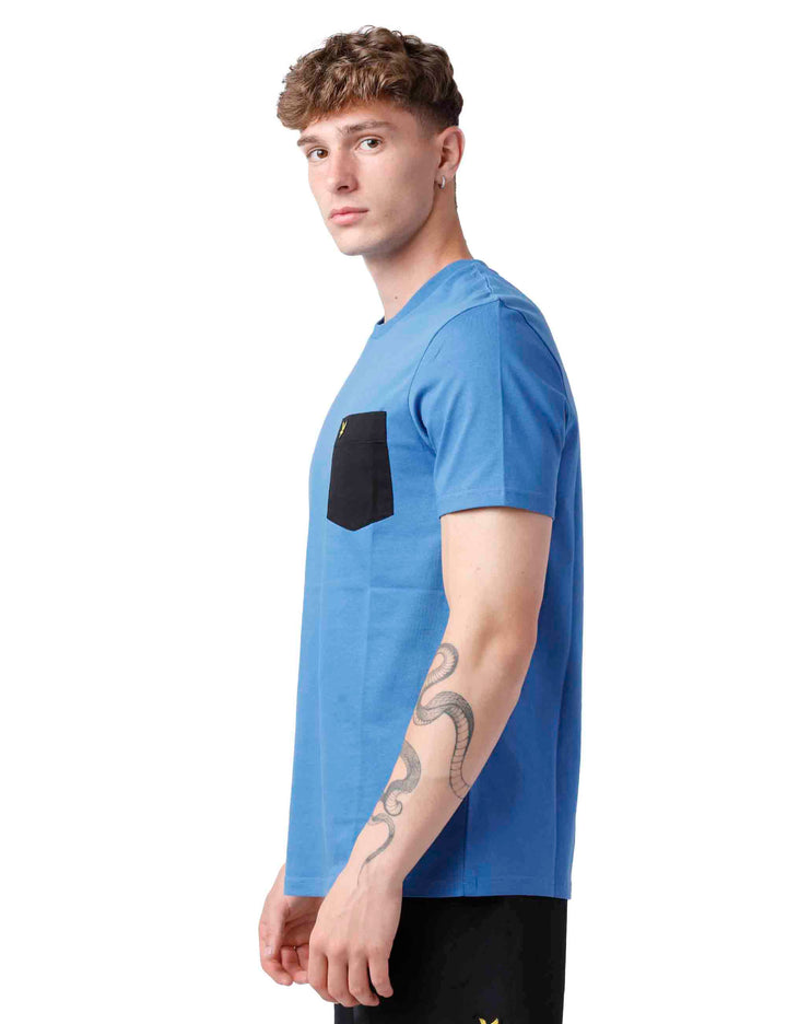 Spatarella T-shirt uomo in cotone blu Prezzo Ridotto