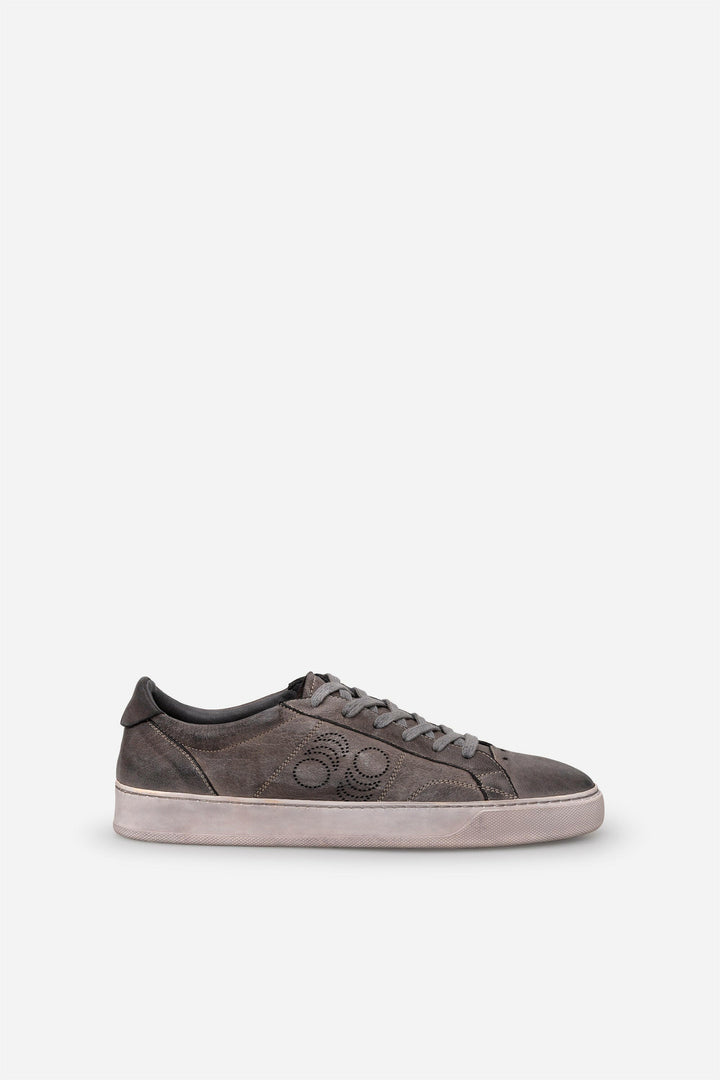 Spatarella Sneakers uomo Del Bello in pelle grigia effetto vintage Fino Al -60%