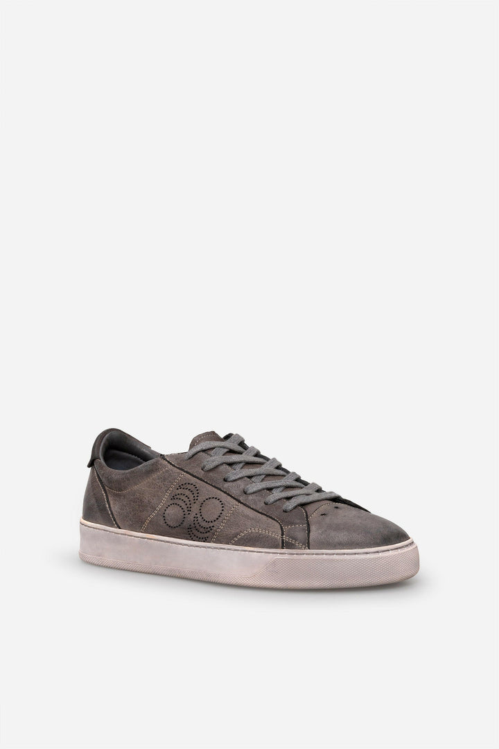 Spatarella Sneakers uomo Del Bello in pelle grigia effetto vintage Fino Al -60%