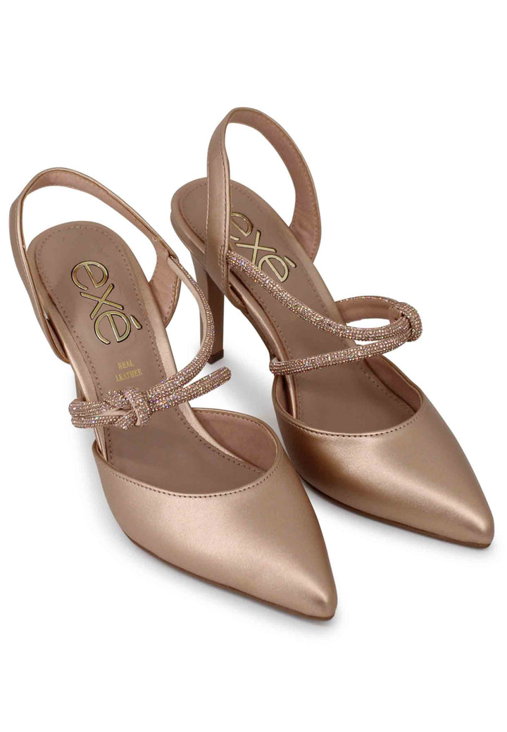 Spatarella Decollete slingback donna in eco pelle rosa lame tacco alto Qualità