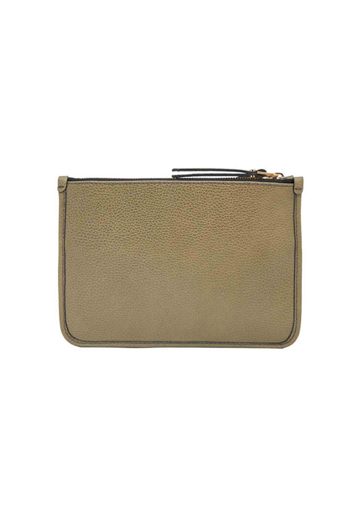 Spatarella Borsa donna pochette Debbie New in pelle verde con tracolla in tessuto Prezzo di fabbrica