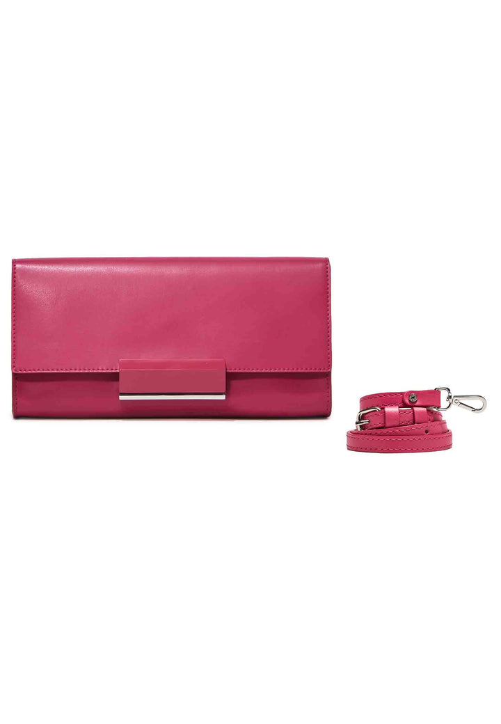 Spatarella Borsa donna pochette rigida Lily in pelle rosso chiaro con tracolla Offerta speciale