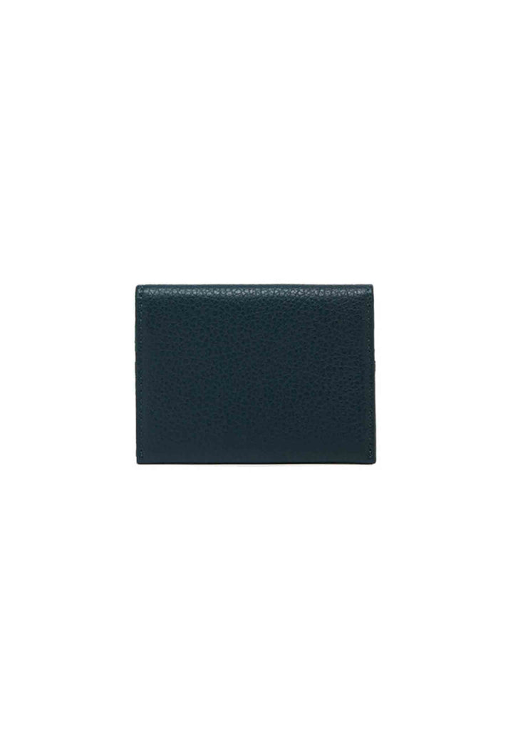 Spatarella Portacarte donna in pelle martellata verde con bottoncino di chiusura Vendite stagionali