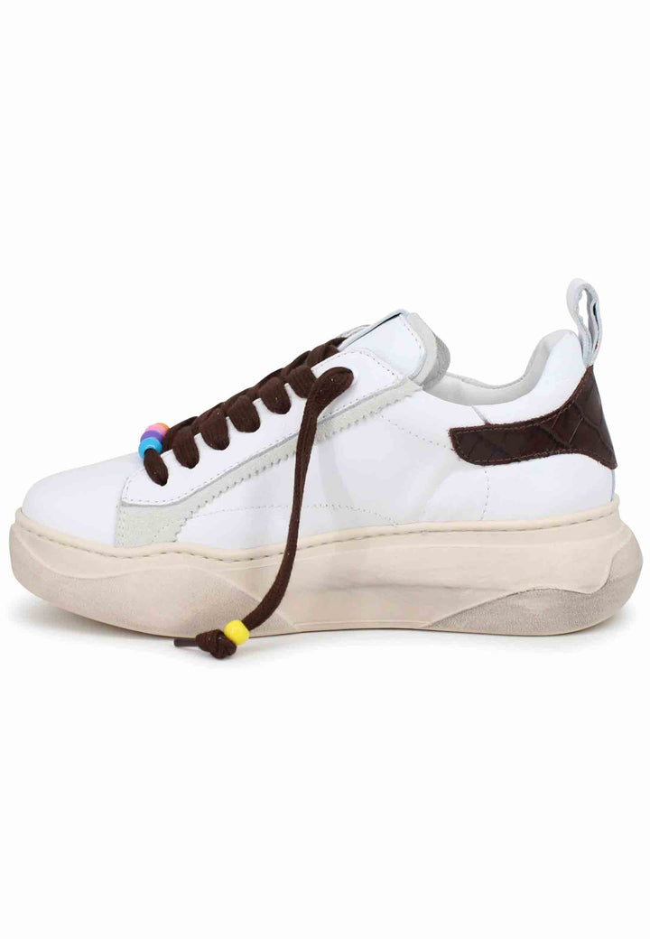 Spatarella Sneakers donna in pelle bianca Offerta per la Festa della Mamma