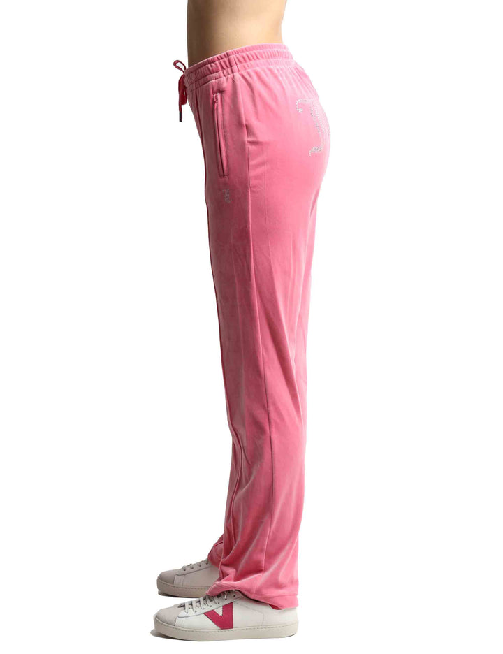 Spatarella Pantaloni tuta donna Tina in tessuto rosa con strass Offerte giornaliere