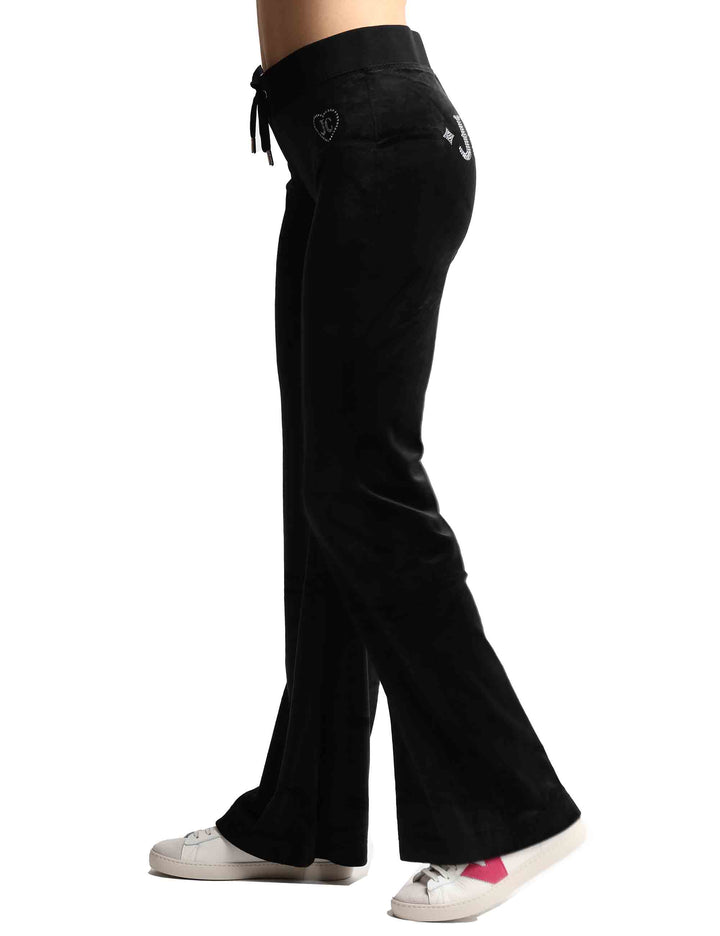 Spatarella Pantaloni tuta donna Rodeo Layla in tessuto nero con strass Enormi risparmi