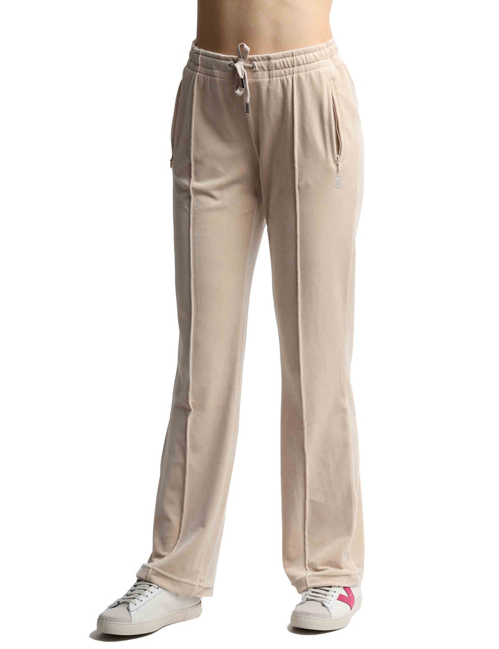 Spatarella Pantaloni tuta donna Tina in tessuto beige con strass Sconti VIP