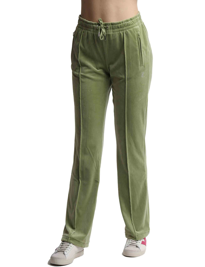 Spatarella Pantaloni tuta donna Tina in tessuto verde con strass Prezzo basso