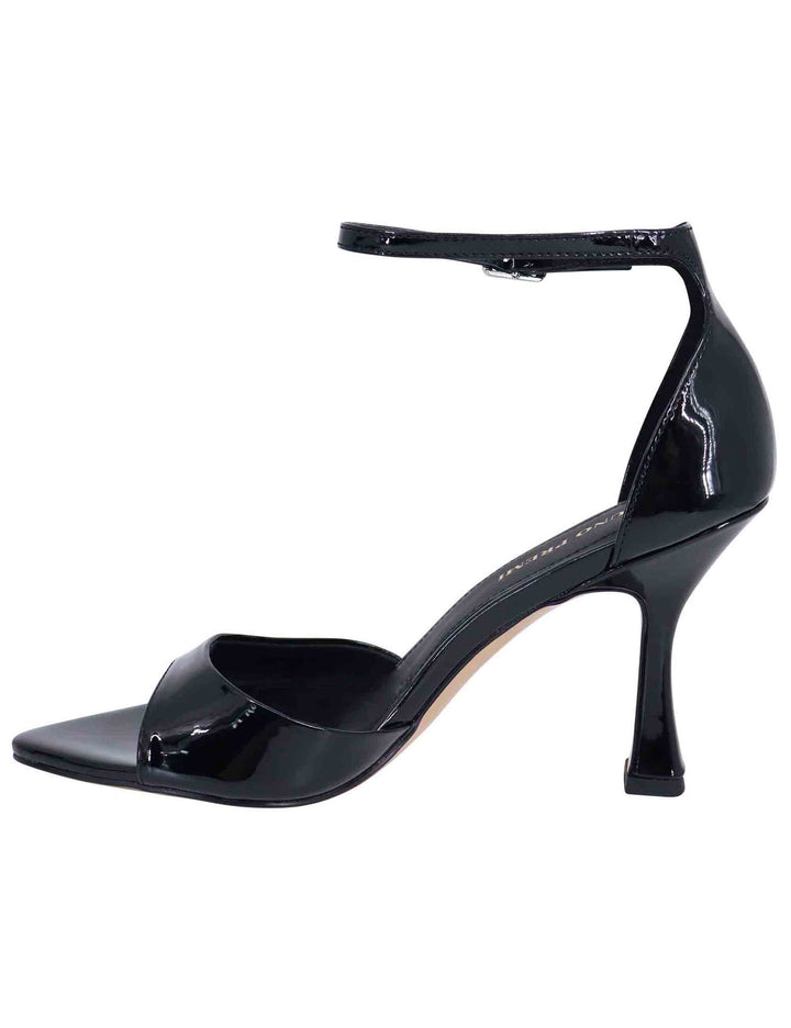 Spatarella Sandali donna in vernice nera con tacco alto e cinturino alla caviglia Super Saving Price