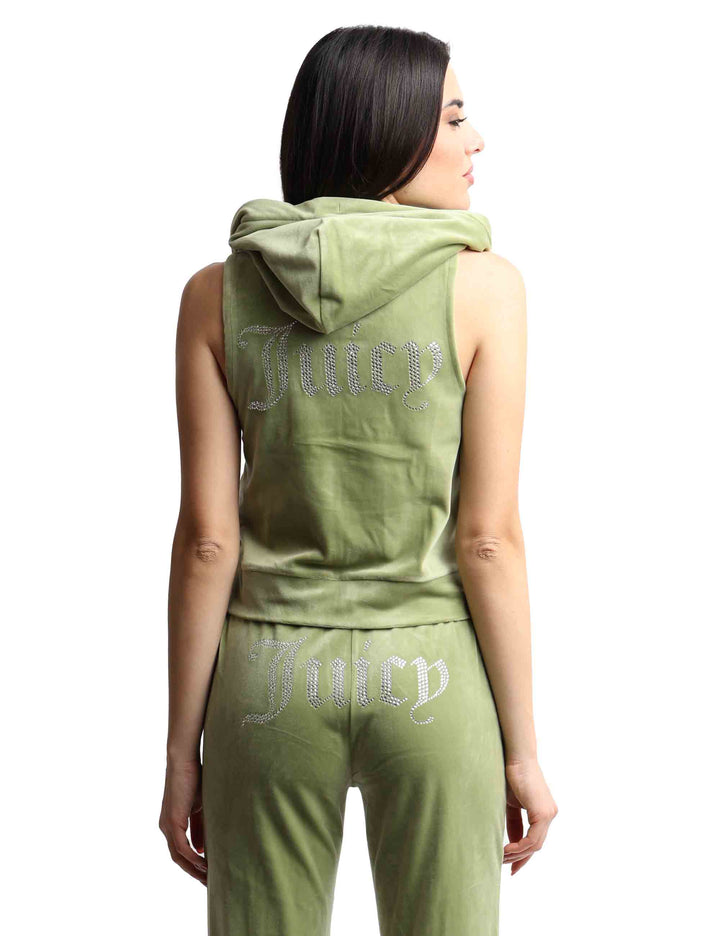 Spatarella Felpe donna Gilly in tessuto verde a giro manica con cappuccio Offerta settimanale