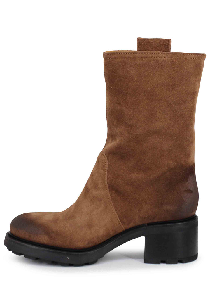 Spatarella Stivaletti anfibi donna in camoscio vintage cuoio Rilascio limitato