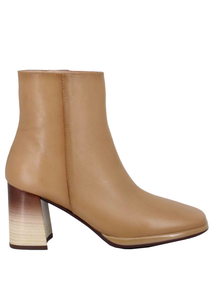Spatarella Stivaletti donna in pelle camel con tacco alto Only for today