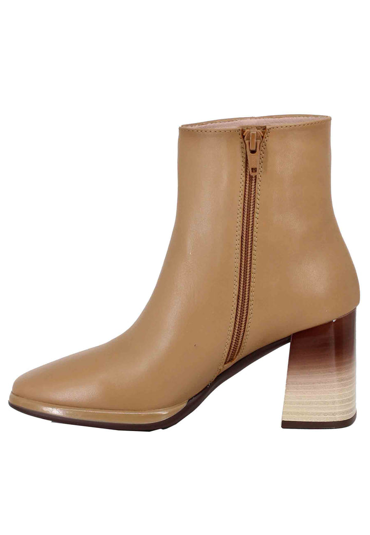 Spatarella Stivaletti donna in pelle camel con tacco alto Only for today
