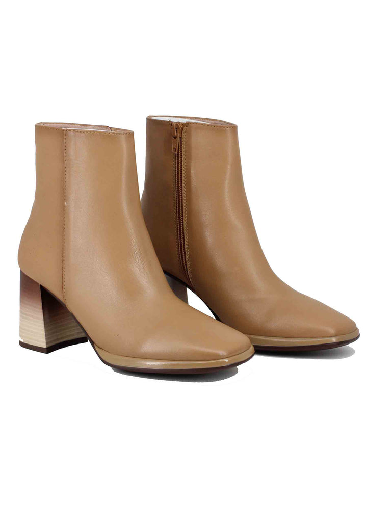 Spatarella Stivaletti donna in pelle camel con tacco alto Only for today