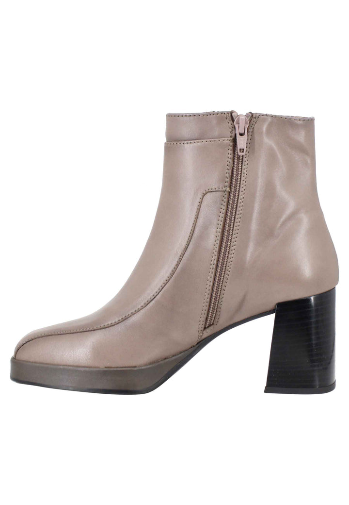 Spatarella Stivaletti donna in pelle grigia con cinturino tacco e plateau Offerta speciale della fabbrica