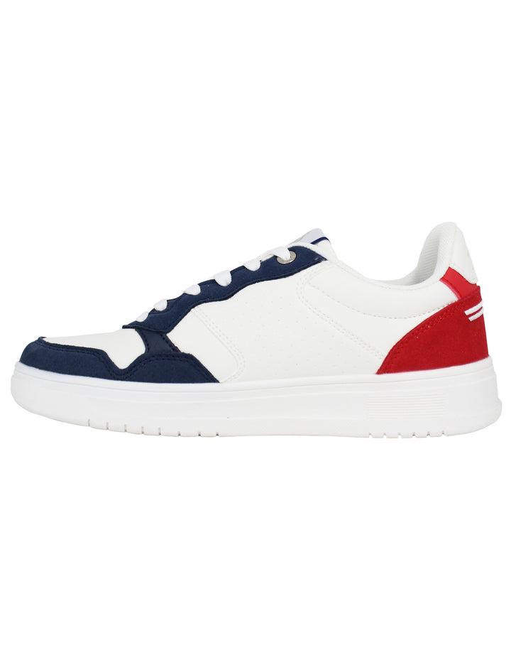 Spatarella Sneakers uomo in eco pelle vintage bianco e blu Black Friday Prezzi