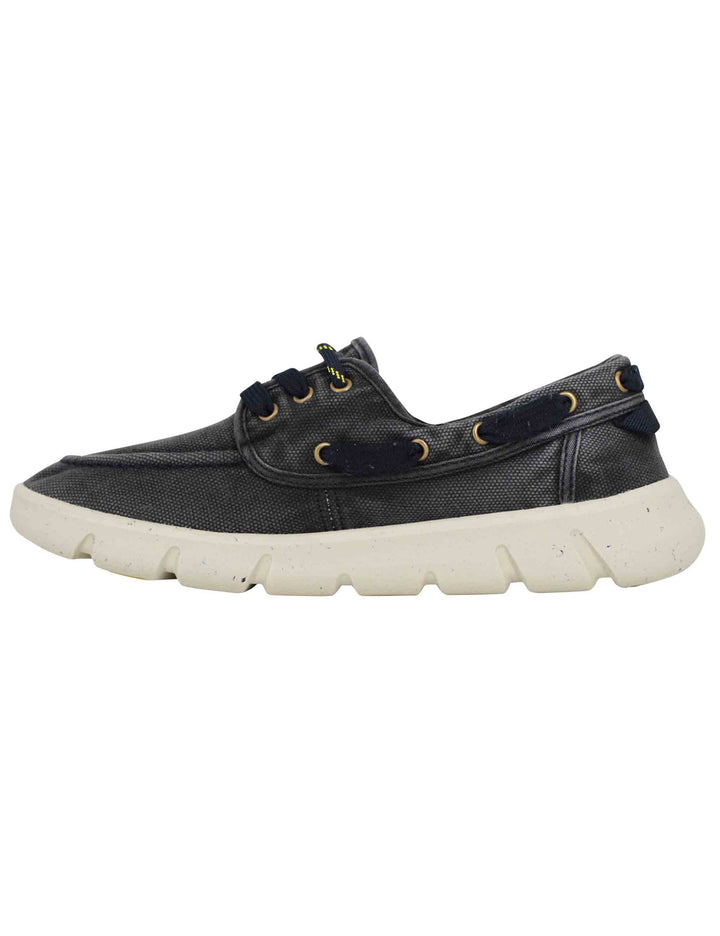 Spatarella Stringate uomo tabasco boat in tessuto blu con suola ultra leggera Italy