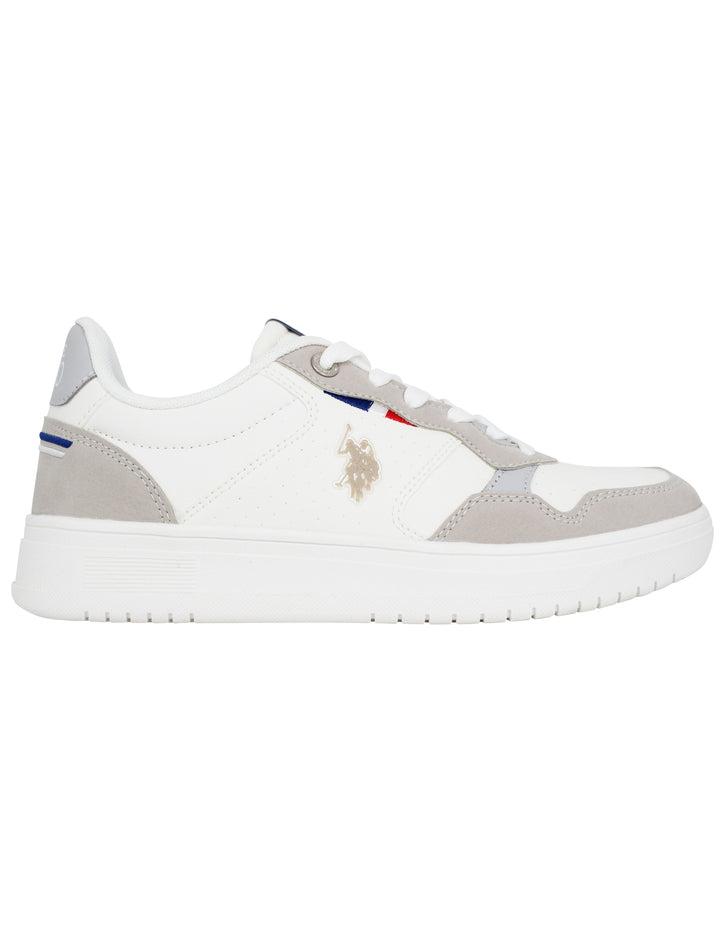 Spatarella Sneakers uomo in eco pelle vintage bianco e beige Nuovo