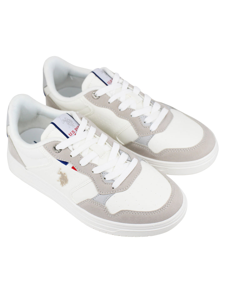 Spatarella Sneakers uomo in eco pelle vintage bianco e beige Nuovo