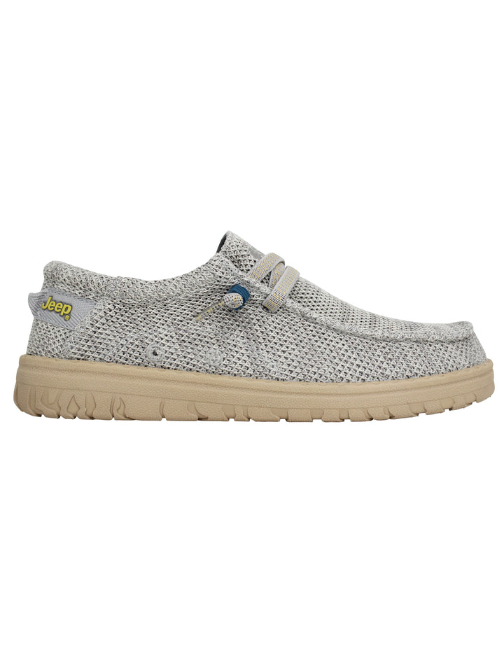 Spatarella Stringate uomo Samoa Wallabee Knit in tessuto grigio Promozione