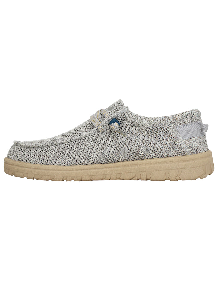 Spatarella Stringate uomo Samoa Wallabee Knit in tessuto grigio Promozione