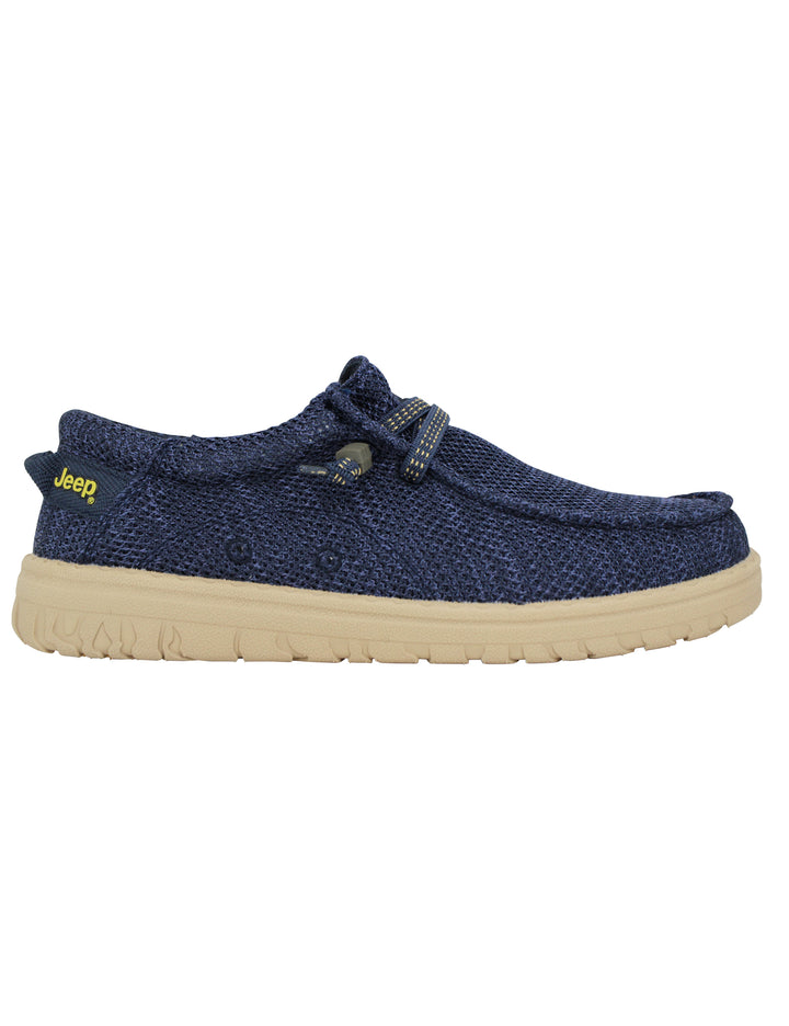 Spatarella Stringate uomo Samoa Wallabee Knit in tessuto blu Spedizione Gratuita