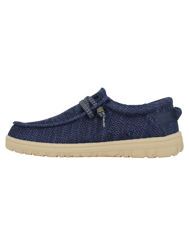 Spatarella Stringate uomo Samoa Wallabee Knit in tessuto blu Spedizione Gratuita