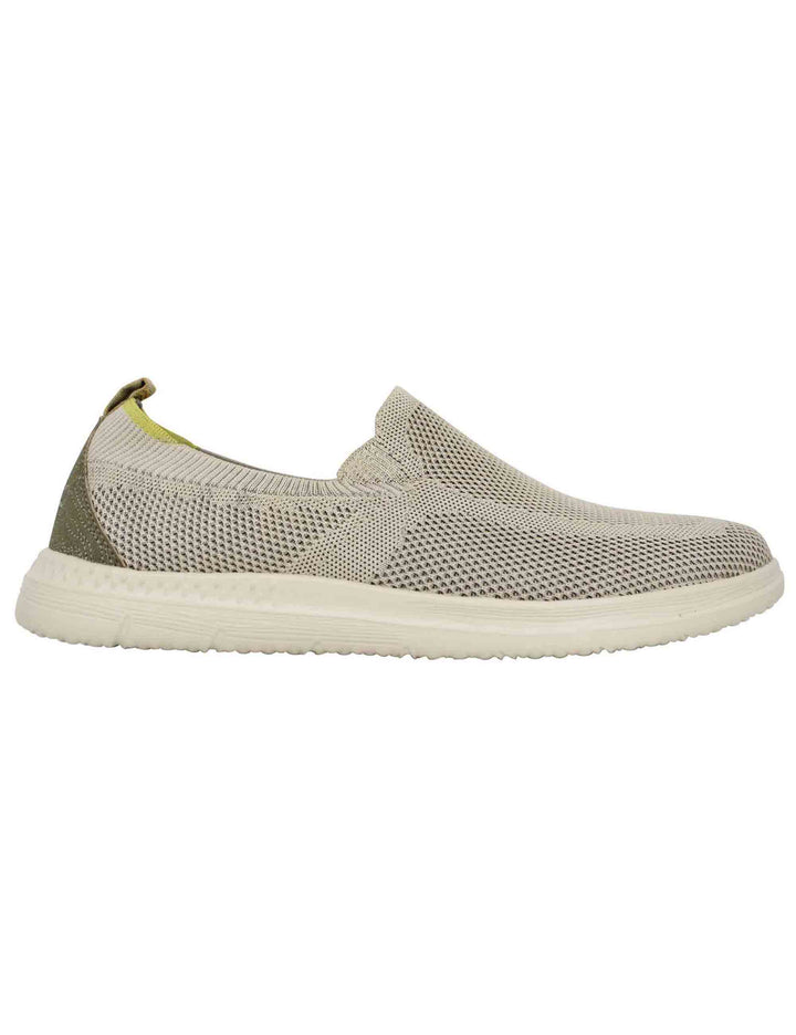 Spatarella Mocassini uomo Karoo slip on in tessuto verde con suola in gomma Soddisfazione Garantita