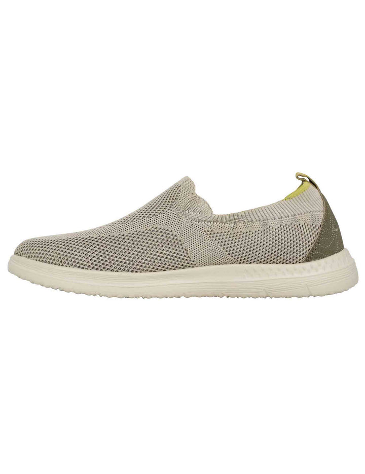 Spatarella Mocassini uomo Karoo slip on in tessuto verde con suola in gomma Soddisfazione Garantita
