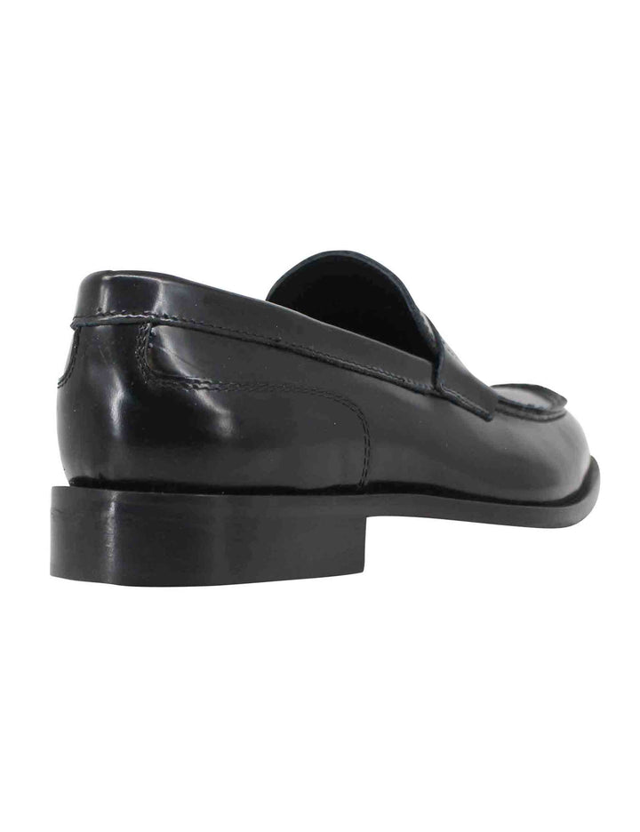 Spatarella Mocassini uomo in pelle nera lucida con suola in cuoio cucita Fino Al -60%