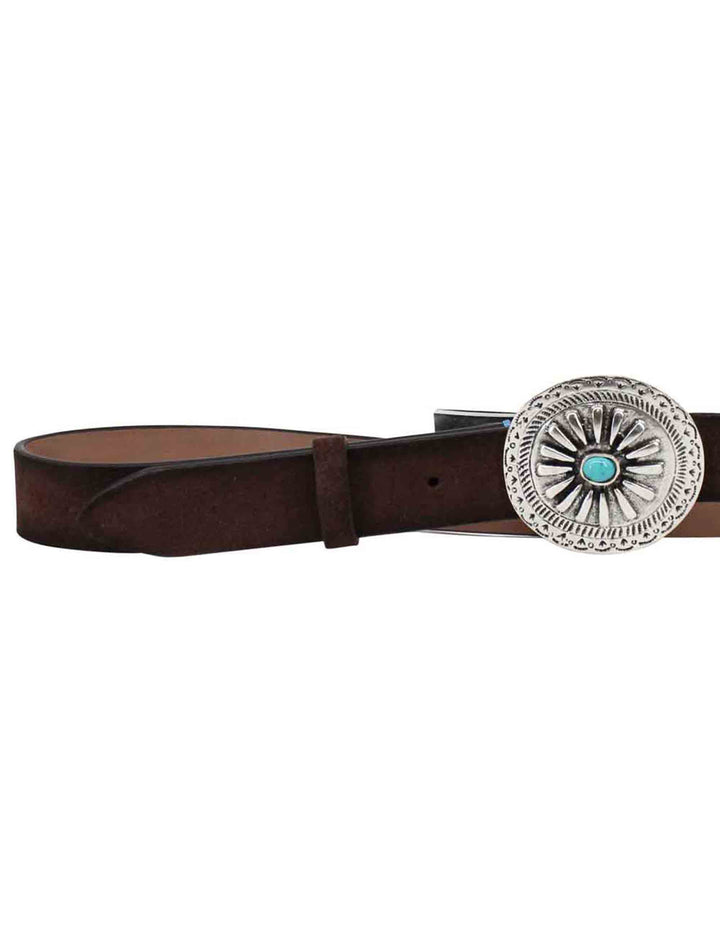 Spatarella Cinture donna in pelle testa di moro con fibbione argento e turchese Vendite Flash