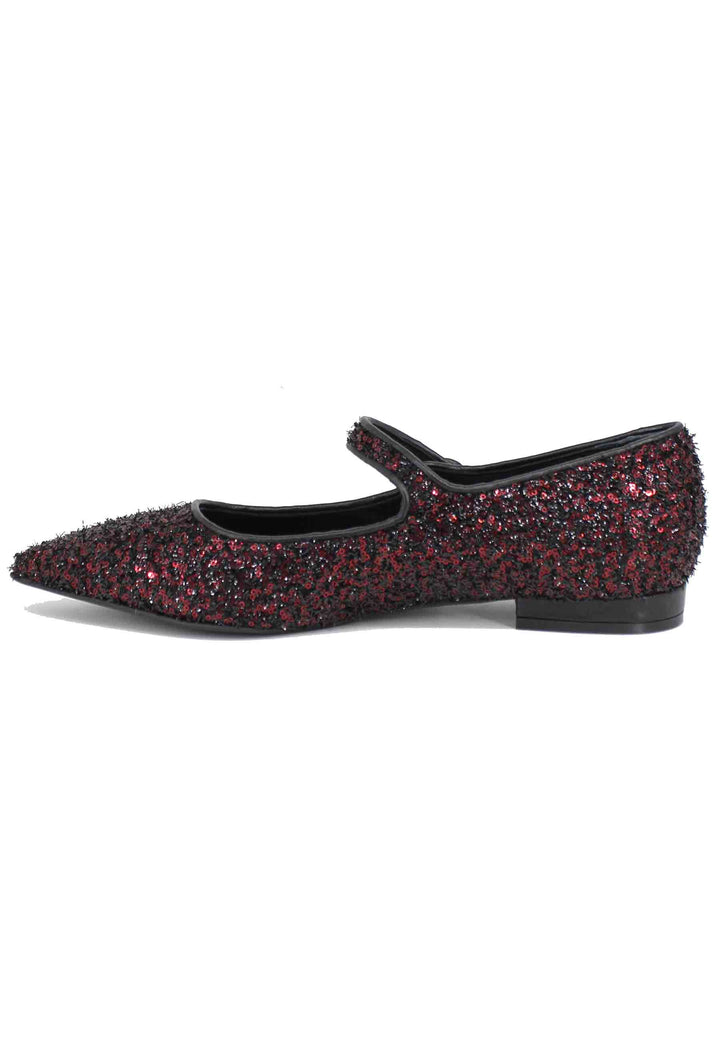 Spatarella Ballerine donna in tessuto glitter rosso Negozio online di fabbrica
