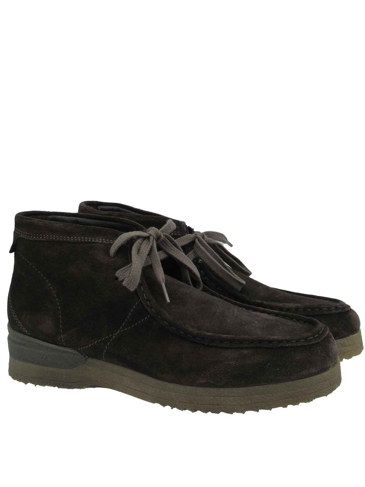Spatarella Calzature Uomo Stivaletti Polacchine in Camoscio Fango con Cuciture e Fondo Para Flash Sale