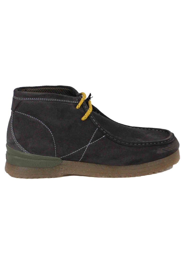 Spatarella Stivaletti polacchine uomo in camoscio grigio con suola in para Bantam
