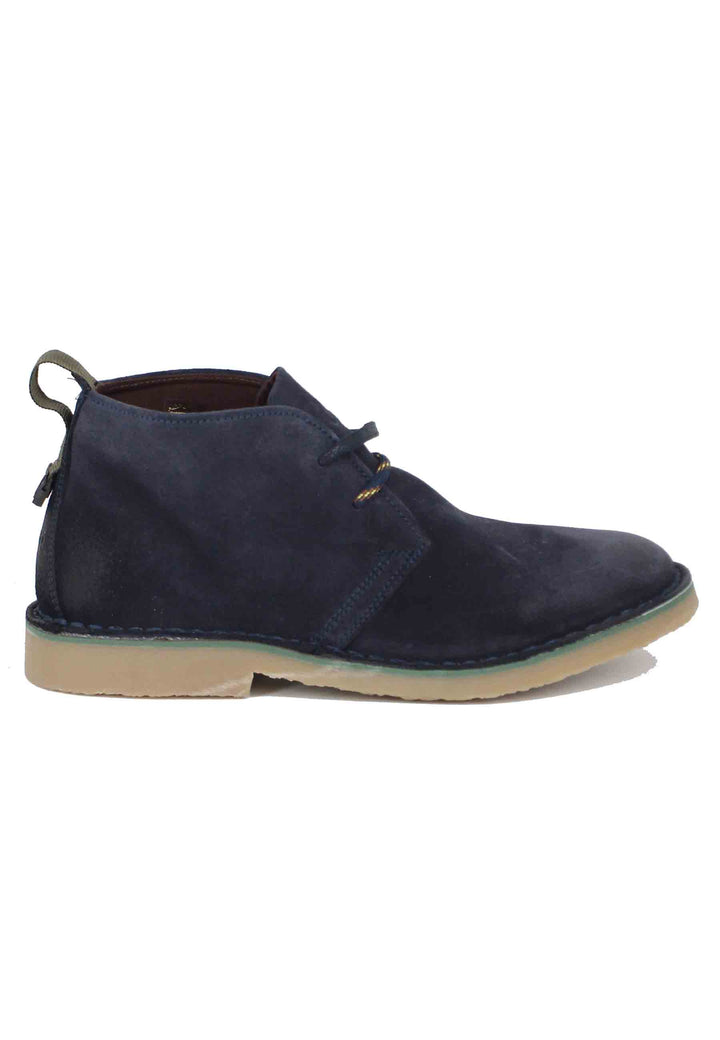 Spatarella Stivaletti polacchine uomo Overland in camoscio blu con suola in para